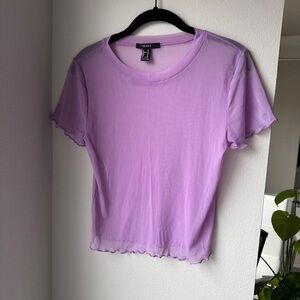 Forever 21 Lavender Mesh Crop Top